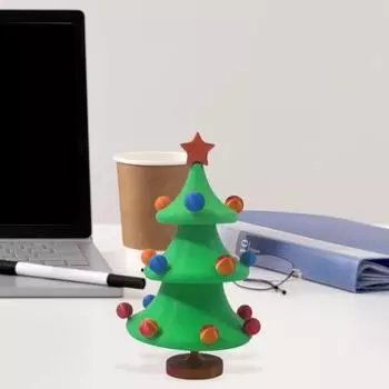 Танцующая статуэтка рождественской елки, 3D-печатное настольное украшение, вращающаяся центральная часть рождественской елки