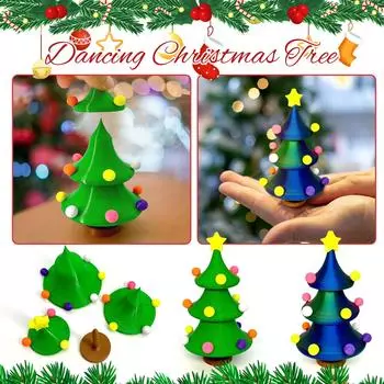 Танцующие елочные украшения, напечатанные на 3D-принтере. Движущиеся елочные украшения для рабочего стола подойдут в качестве подарка. One Size