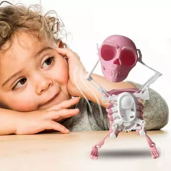 Танцующие и качающиеся 3D-игрушки-скелеты, Танцующие игрушки-скелеты, Заводные танцевальные игрушки-скелеты, Танцевальные игрушки для снятия стресса, Заводные настольные игрушки L розовый