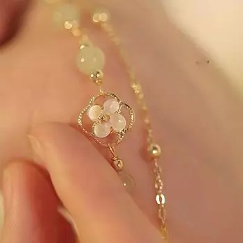 Танцующий цветочный силуэт Хэтянь Юй, двухслойный двойной браслет, чувственный подарок для подруг, особый дизайн, простой китайский дизайн Charm Bracelets разноцветный