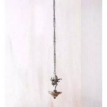 Танцующий Ганеша Латунный Подвесной Масляный Дия (11 см x 11 см x 48, Коричневый и Золотой)