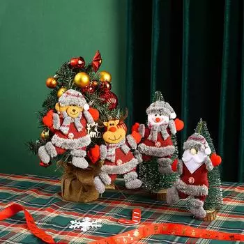 Танцующий Санта-Снеговик Олень и Медведь Рождественская елочная Кукла Кулон Санта-Клауса Снеговик-Елка
