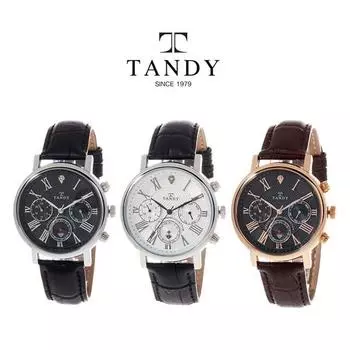 [Tandy] DIA-1901 Diamond Мужские многофункциональные модные дизайнерские кожаные наручные часы Классические большие деловые часы, популярные корейские часы