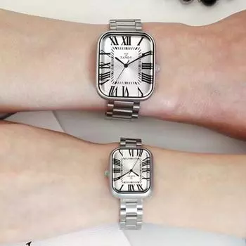 [Tandy] Классические металлические часы для пары T-3923 Белые мужчины и женщины. Выберите 1, популярные корейские часы