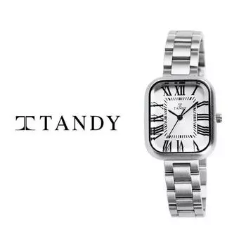 [Tandy] Классические парные металлические часы T-3923 женские белые, корейские популярные часы