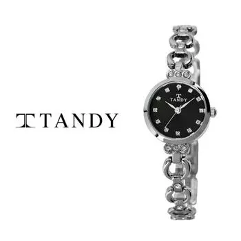 [Tandy] Роскошные женские часы с драгоценными камнями (Австрийский тип камня) T-4033 Черный,Популярные корейские часы