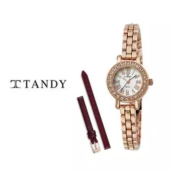 [Tandy] modern classic women s metal watch 4017 rose gold (additional band provided),Korean popular watches