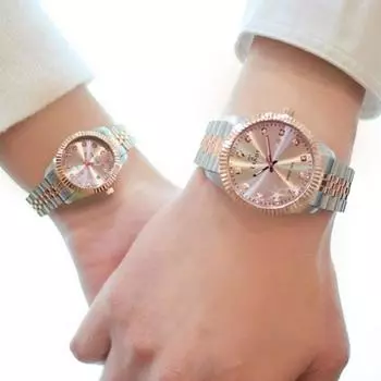 [Tandy] Роскошные металлические наручные часы с календарем для пары T-3909 Выберите 1 из 6 типов ([Тэнди] предоставлена сумка для покупок),Корейские популярные часы