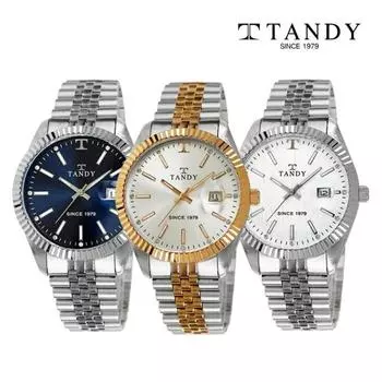 [Tandy] Роскошные мужские наручные часы из металла (Австрийский тип камня) T-3921M Выберите 1 из 3 типов,Популярные корейские часы