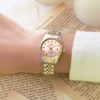 [Tandy] Роскошные наручные часы с календарем из металла T-3909 для женщин Выберите 1 из 3 типов ([Тэнди] предоставлена сумка для покупок),Корейские популярные часы