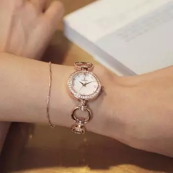 [Tandy] Современные классические женские металлические часы 4016 розовое золото, популярные корейские часы