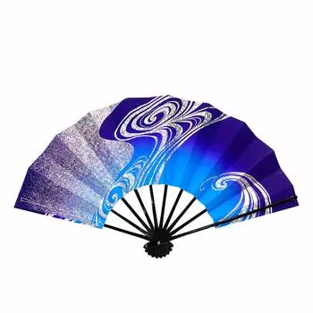 Танец 9 5 серебряная голограмма черный синий 3008 [Adesugata] веер, см, минуты, фольга, краска, завиток, синий