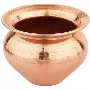 Танирика Медный Маленький Калаш Лота — Цель храма и пуджи (Малый дизайн калаша)-(150 мл) 1 шт. Медный калаш/Экспортное качество