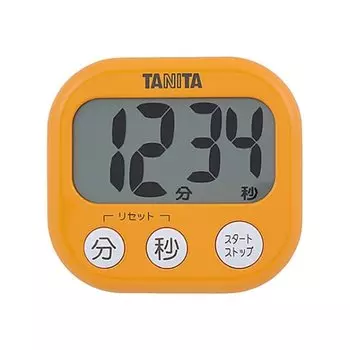 Tanita Kitchen Study Learning Timer Large Screen Loud Volume 100 Minutes Magnetic Stand Included Orange Big Visible Timer TD-384 OR