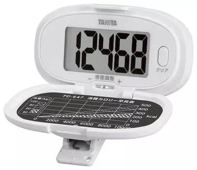 TANITA Pedometer White [Large screen/waist type] PD-647-WH