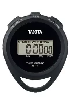 Tanita Stopwatch Black BK Splashproof TD-417 чёрный