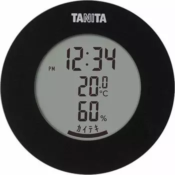 Tanita Thermohygrometer Clock Temperature Humidity Digital Tabletop Magnet Black BK TT-585