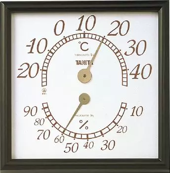 Tanita Thermohygrometer Temperature Humidity Analog Wall Hanging Brown 5485 Office King for Office Use