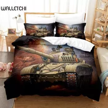 Tank Duvet Cover Set King Size War Theme Bedding Set Dirt Bike Quilt Cover For Kid Boys Men Comfortable Microfiber Quilt Cover EU single(135x200cm)