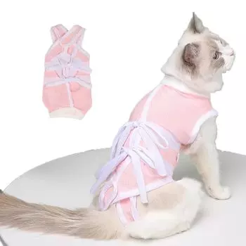 Tannpopoto Послеоперационная одежда для домашних животных Профилактика послеоперационных царапин Уход за менструальными ранами Послеоперационная одежда для кошек и дышащая и