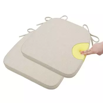 TanYoo Zabuton Chair Plump и High Chair Dining Chair Напольная подушка, которая повредит ваш 43 x 40 x 5 см Zabuton с набором из 2 подушек, Подушка, Упругость, слоновая кость