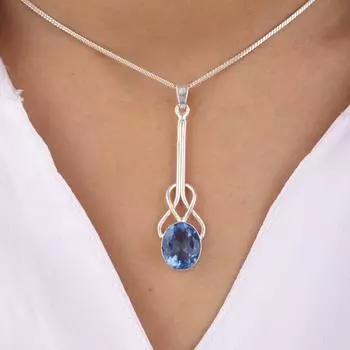 Танзанит Драгоценный Камень 925 Стерлинговое Серебро Ювелирные Изделия Ручной Работы Вечерняя Подвеска 1,79 PP-60-5