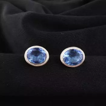 Танзанит Драгоценный камень 925 Стерлинговое серебро Ювелирные изделия Ручной работы Пусеты Женские серьги 0,5 EE-178-13