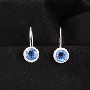 Танзанит Драгоценный камень 925 Стерлинговое серебро Ювелирные изделия Ручной работы Серьги-подвески 0.93 EE-177-13