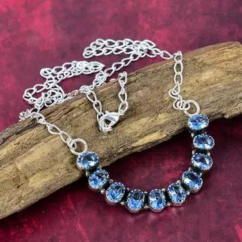 Танзанит Ожерелье из драгоценных камней ручной работы, Ювелирное изделие из стерлингового серебра 925 пробы, На День благодарения