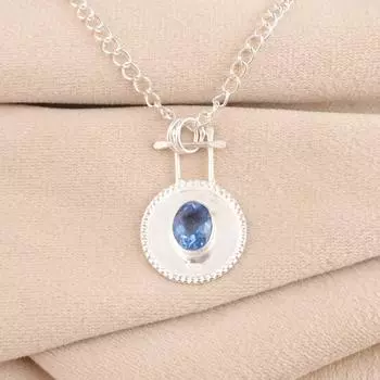 Tanzanite Gemstone 925 Solid Silver Jewelry Handmade Pendant 1.4 For Engagement PP-57-13