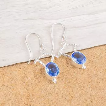 Tanzanite Gemstone 925 Sterling Silver Handcrafted Drop/Dangle Earrings 1.50 EE-51-8