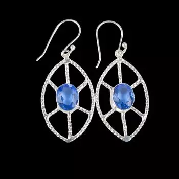Tanzanite Gemstone 925 Sterling Silver Jewelry Handcrafted Women Earrings 2.00 EE-48-8