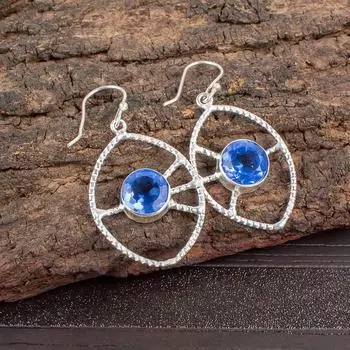 Tanzanite Gemstone 925 Sterling Silver Jewelry Handmade Earrings 2.00 For Gift EE-52-5