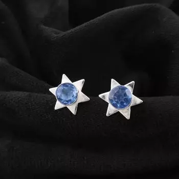 Tanzanite Gemstone 925 Sterling Silver Jewelry Handmade Stud Boho Earrings 0.44 EE-175-11