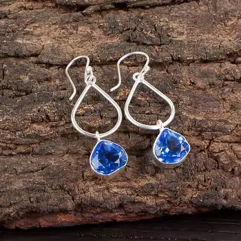 Tanzanite Gemstone 925 Sterling Silver Jewelry Handmade Women s Earrings 1.90 EE-19-1