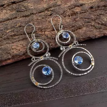 Tanzanite Gemstone 925 Sterling Silver Jewelry Handmade Bohemian Earrings 2.86 EE-76-13