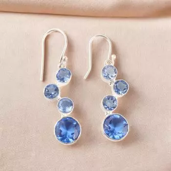 Tanzanite Gemstone Earrings 925 Solid Silver Handmade Jewelry Anniversary Gift EE-161-11