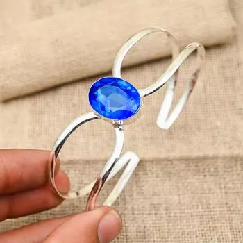 Tanzanite Gemstone Handmade 925 Solid Sterling Silver Amazing Bracelet Jewelry For Women