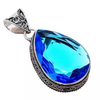 Tanzanite Quartz Gemstone Handmade 925 Sterling Silver Jewelry Pendant 2.17 AH-843 2.2 синий