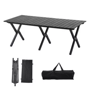 TAO ONE Уличный стол 120x60x44 см, походный стол, алюминиевый рулонный стол, складной стол, портативный стол, легкий компактный обеденный стол для отдыха на открытом воздухе, барбекю и мероприятия