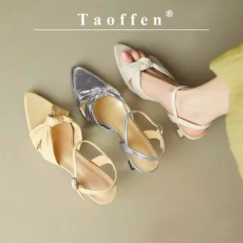 Taoffen/летние женские сандалии с узлом-бабочкой на тонком каблуке и высоком каблуке с пряжкой, свадебные женские модельные туфли для невесты, женская элегантная обувь 36 жёлтый