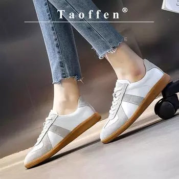 Taoffen повседневные женские кроссовки на плоском каблуке с дышащей сеткой, теннисные женские кроссовки, модные кроссовки, спортивные кроссовки 36 белый