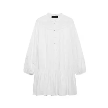 TAOP&ZA Женское весенне-летнее свободное платье с вышивкой и ажурной вязкой L белый