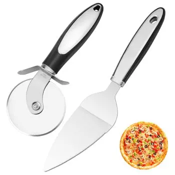 TAOTOO Pizza нержавеющая вращающаяся печь для пиццы, пирога, пиццы, защиты пальцев, для домашней коммерческой посудомоечной машины, простой в использовании резак, сталь, 2 части