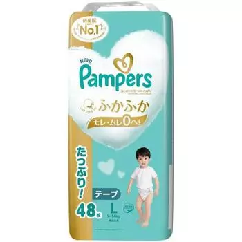 [Tape L size] Pampers diapers for first-time skin (9~14kg) 48 pieces