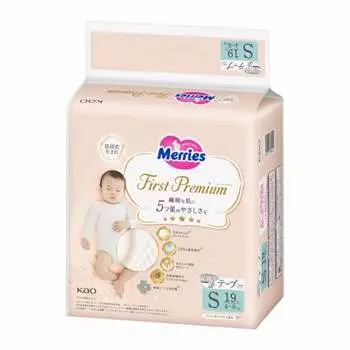 [Tape S size] Mary s First Premium 2x Soft Cashmere Touch White (4~8kg) 19 pieces