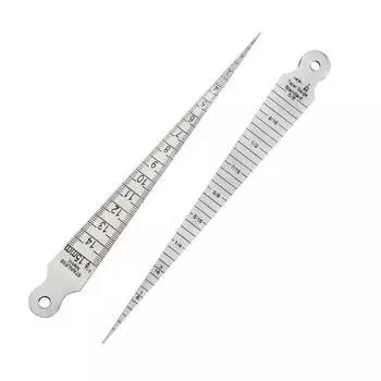 Taper Ruler Stainless Steel Gap Hole Measuring Tool Double-sided Wedge-shaped Aperture Scale Feeler Gauges Filler Gauge 1-15mm 0.9mm Thickness