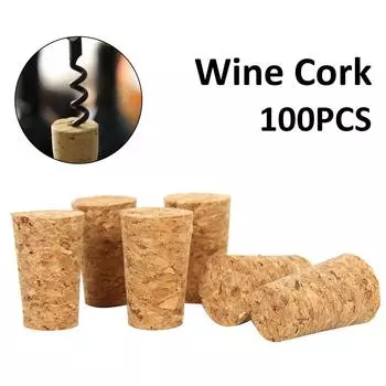 Tapered Wine Cork Stopper, Reusable Natural Wood Corks, Creative Portable Sealing Wine Bottle Cover, 100Pcs