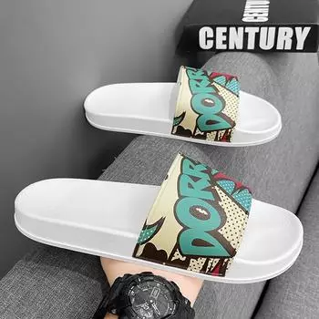 Тапочки 2024 года, летние пары, наступающие на дерьмо дома, легкая и мягкая одежда для ванной, нескользящие, односложные летние тапочки 39 чёрный