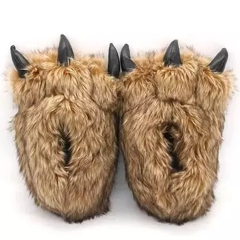 Тапочки Animals Beast Claw Shoes для мужчин Fun Shunky Fuzzy Slippers для мужчин Мягкие теплые медвежьи лапки Lovers Funny shoes 5